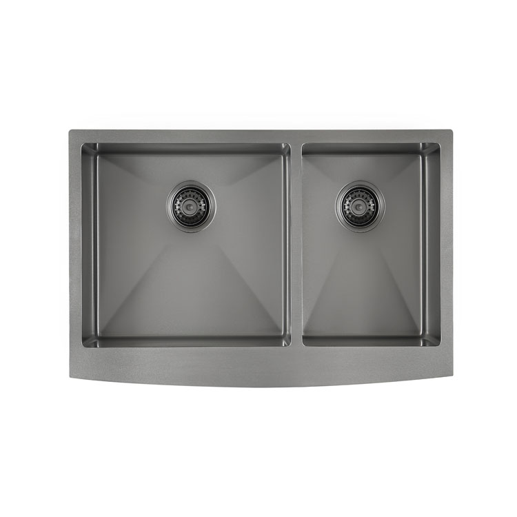 XNAB33219B2-64 Gunmetal Black Farmhouse Sink 60/40